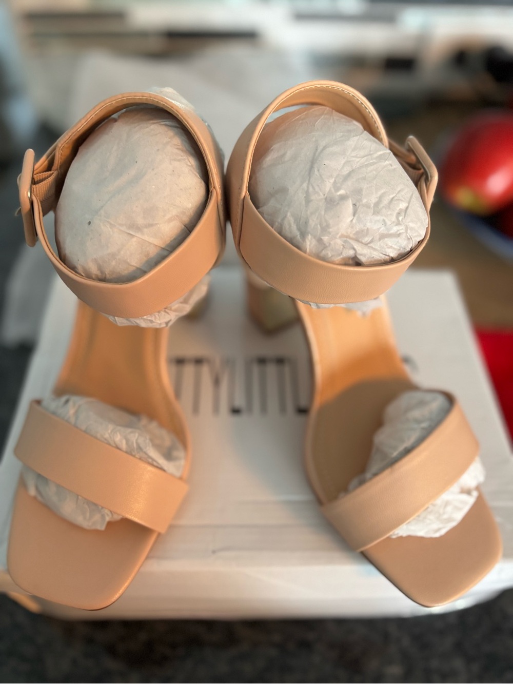PrettyLittleThing Beige Block Heel Sandals